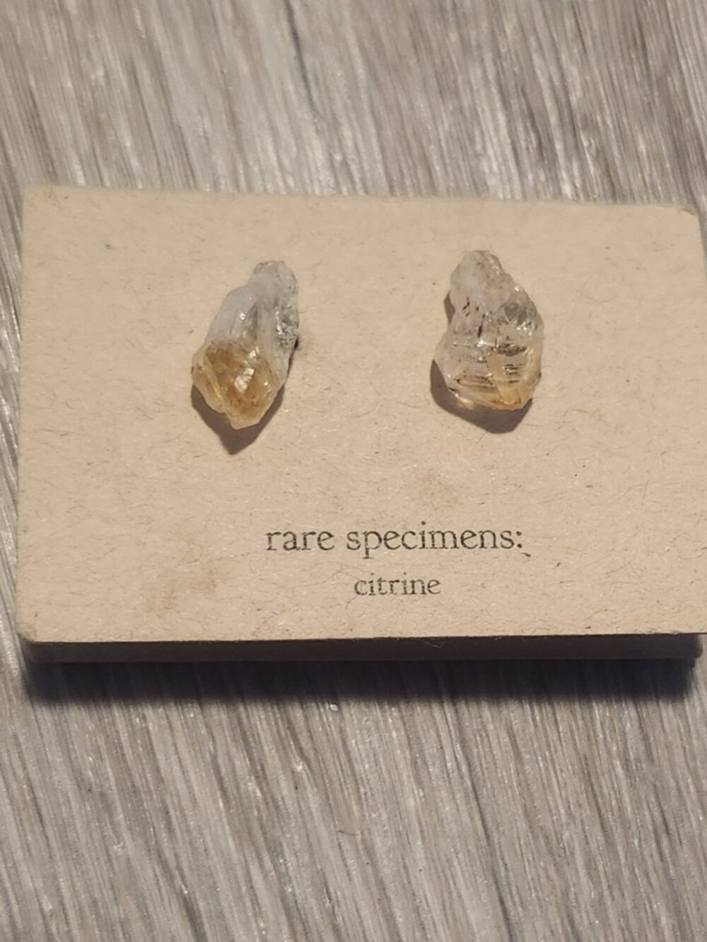 Rare Specimens Citrine Earrings Hypoallergenic Sterling Silver 925 New Unused